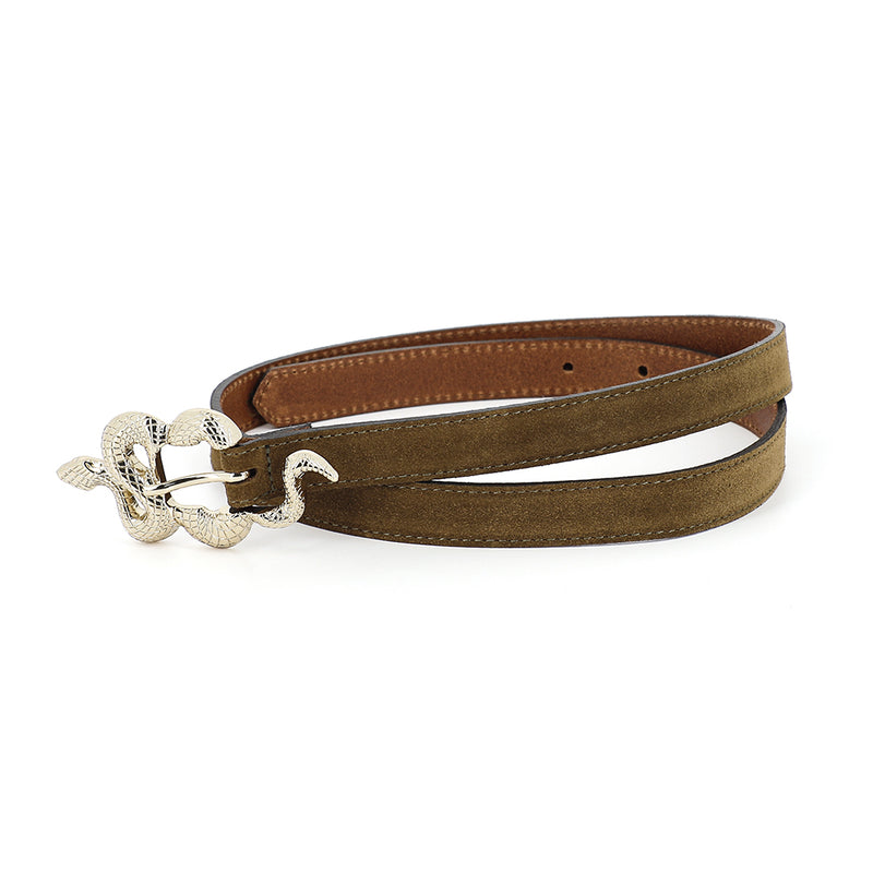 La Barbier Velours Belt-Tabacco