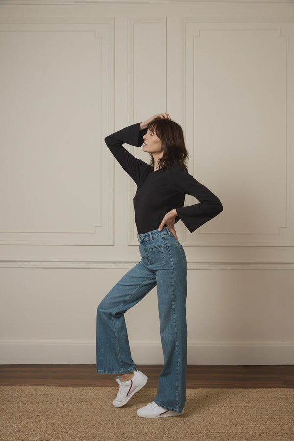 Kate Relaxed Wide Leg Jeans