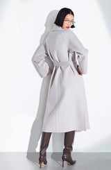 Long Tie Wool Coat