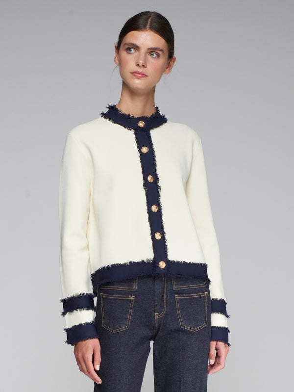 Contrast trim Cardigan