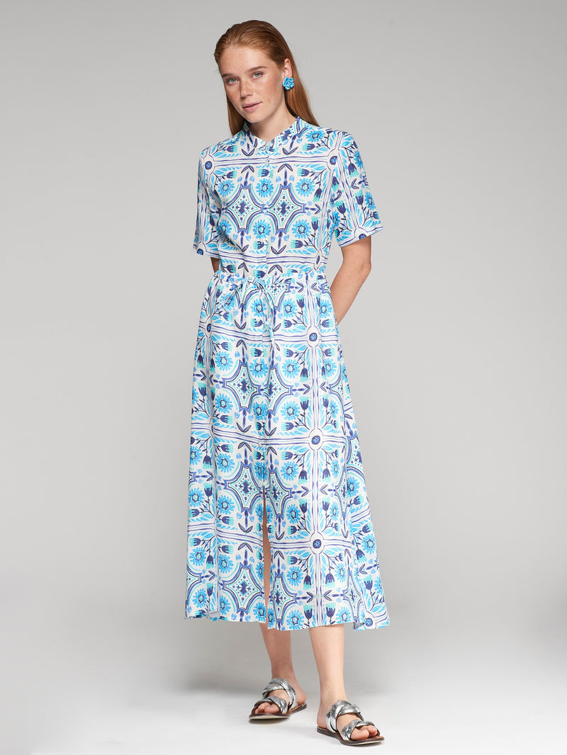 Azure Print Dress