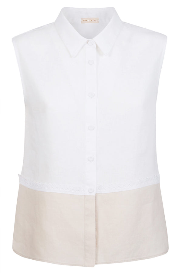 Linen Sleeveless Shirt