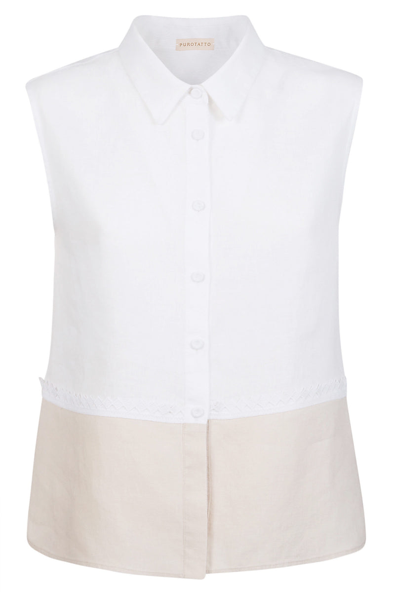 Linen Sleeveless Shirt