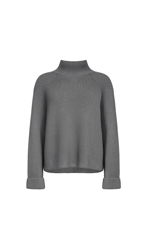 Hi Neck Rib Sweater