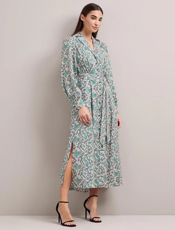 Odette maxi belted shirt dress