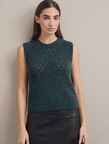 Jeanette pointelle knit vest