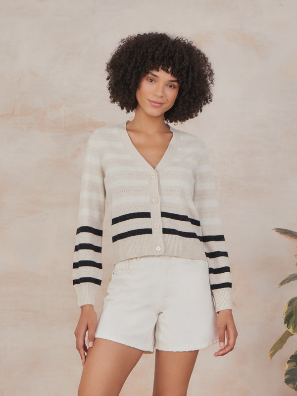 Karla Stripe V-Cardigan