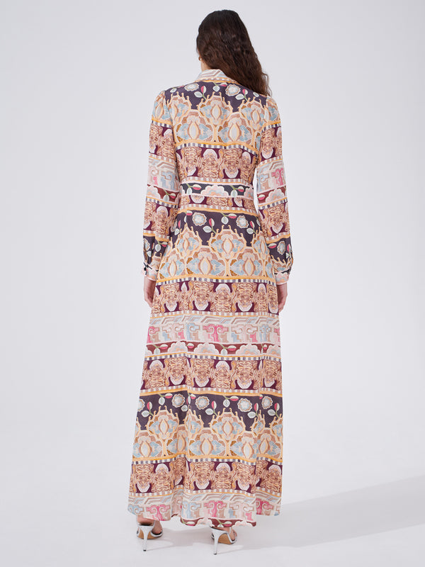 Lotus tiger maxi shirt dress