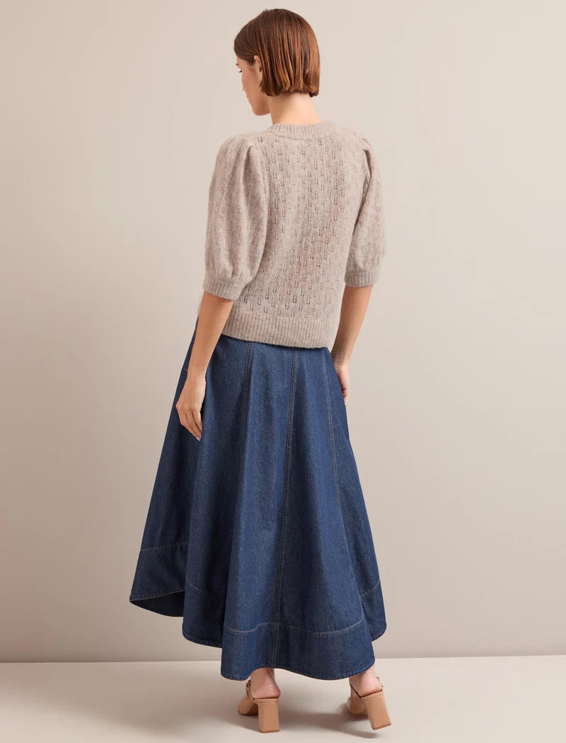 Jolie pointelle puff sleeve Knit