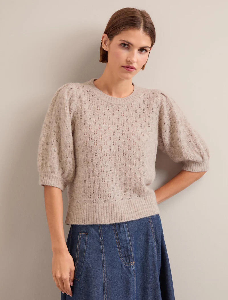 Jolie pointelle puff sleeve Knit