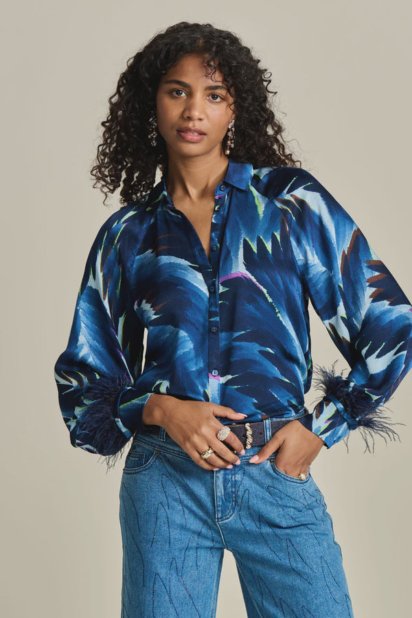 Blue Feathers Blouse