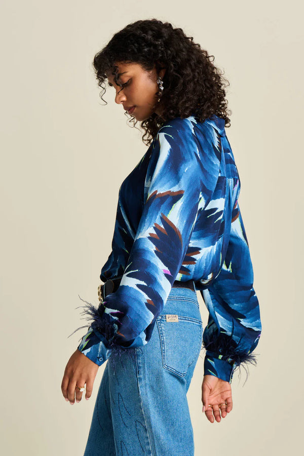 Blue Feathers Blouse