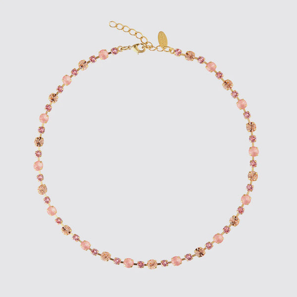 Calanthe gold necklace-Flamingo Mix