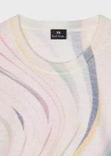 'Faded Swirl' Short Sleeve Wool Knitted Top