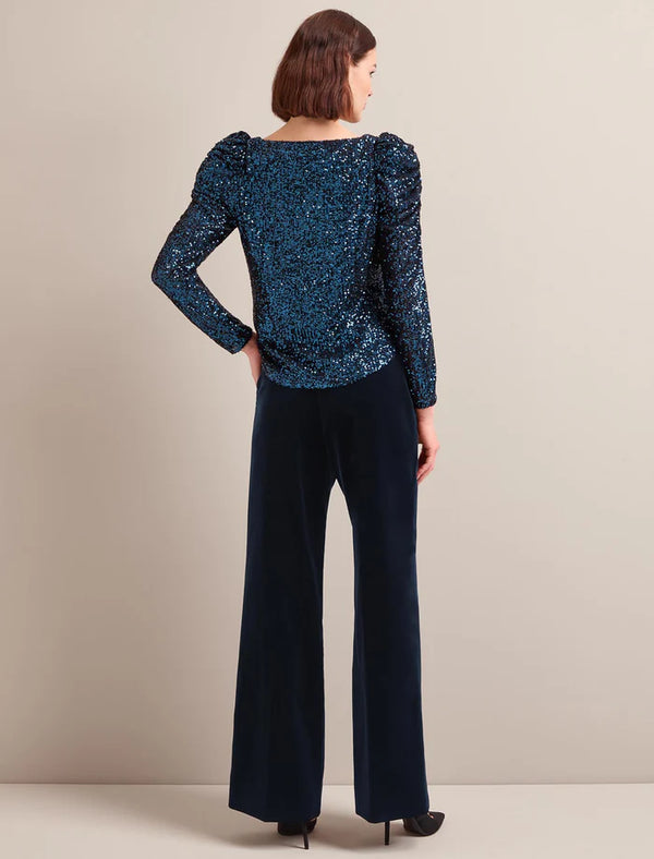 Cecile sequin round neck blouse