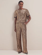 Hester sequin Jumpsuit-Gold