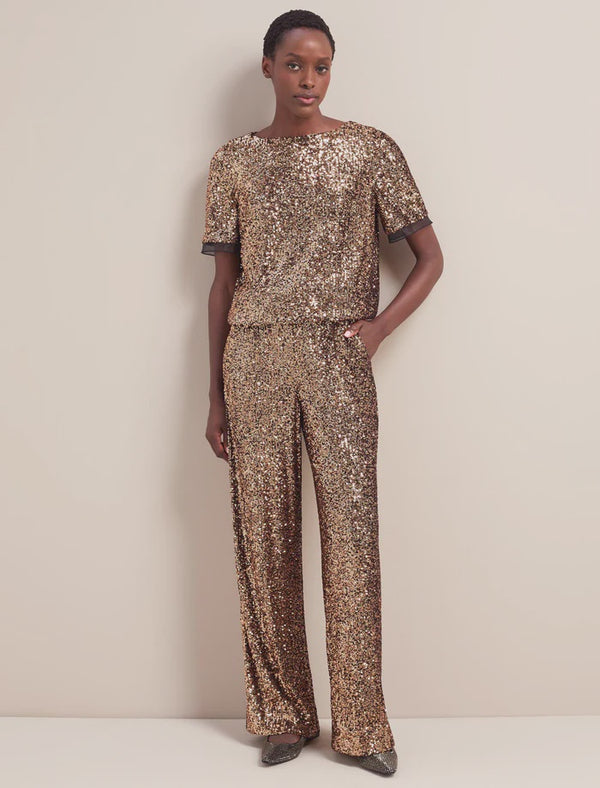 Hester sequin Jumpsuit-Gold