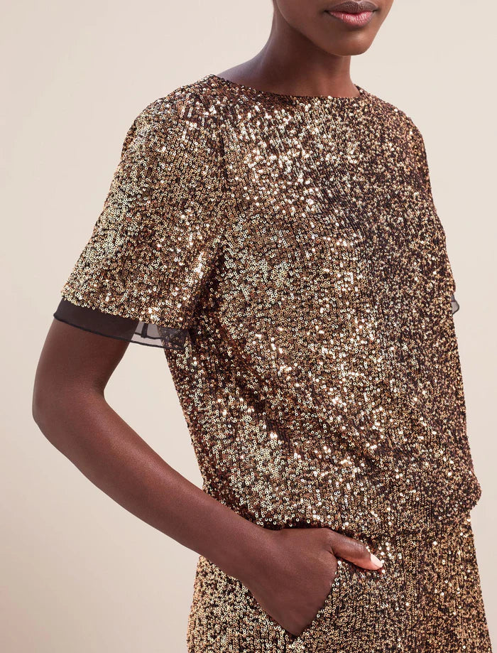 Hester sequin Jumpsuit-Gold