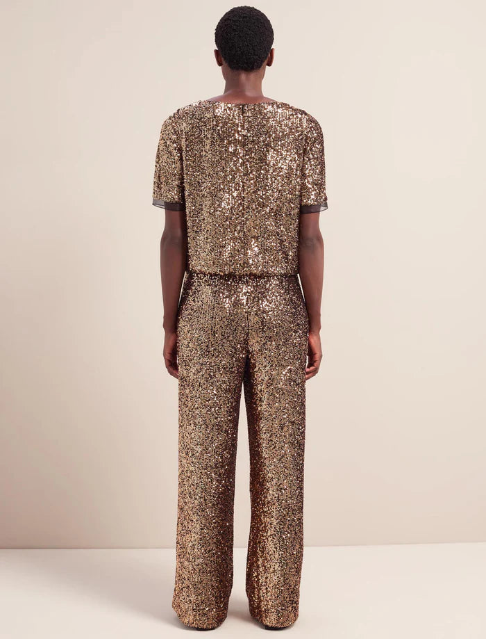 Hester sequin Jumpsuit-Gold