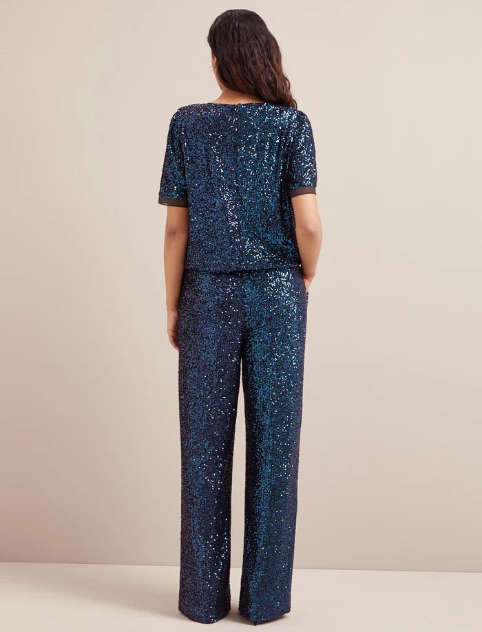 Hester sequin Jumpsuit-Navy