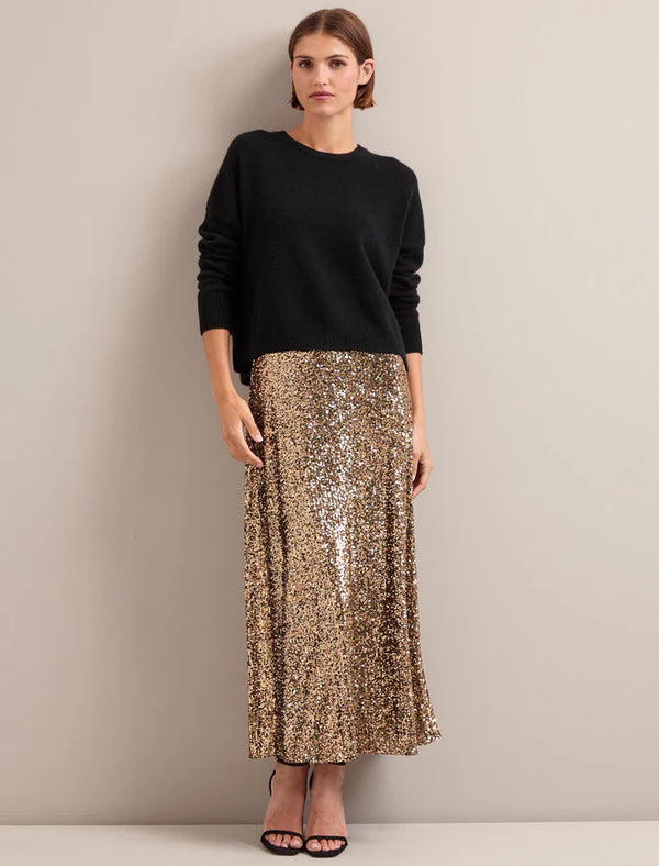 Scarlett Sequin Maxi skirt-Gold