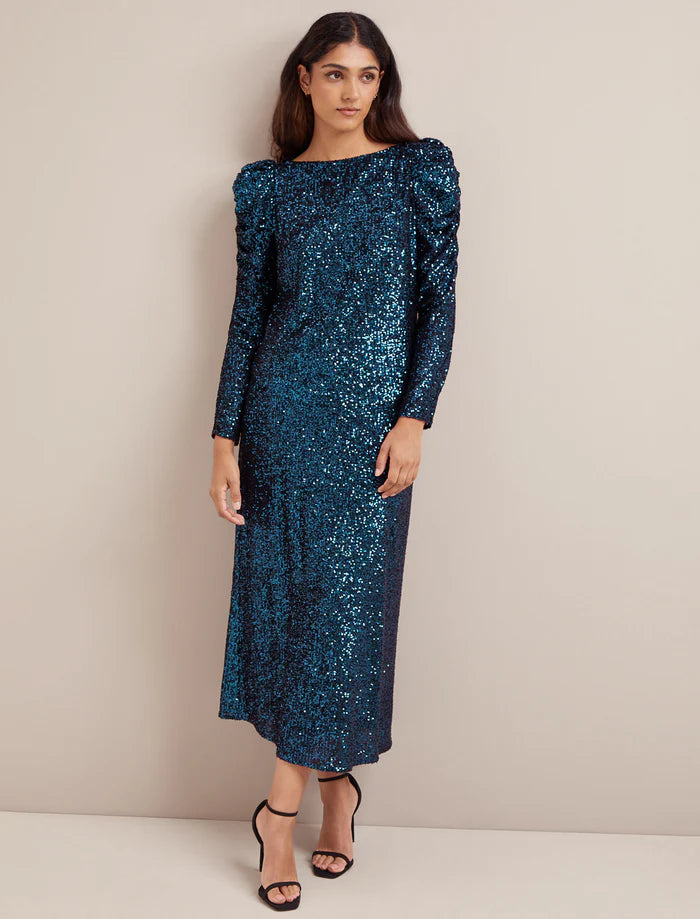 Scarlett Sequin Maxi skirt-Navy