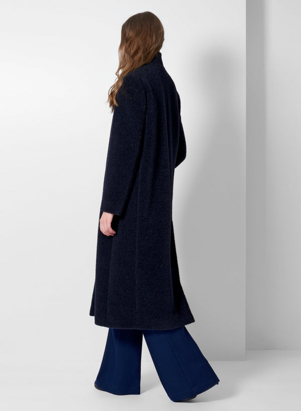 Single breasted long coat-Blue