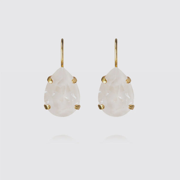 Mini drop clasp earring-Electric White