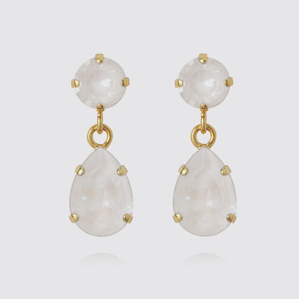 Mini Drop Earrings - Electric White