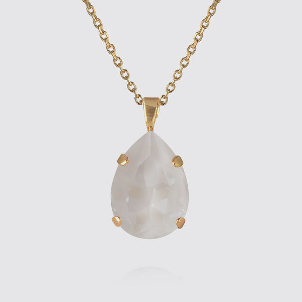 Mini drop Gold necklace-Electric White