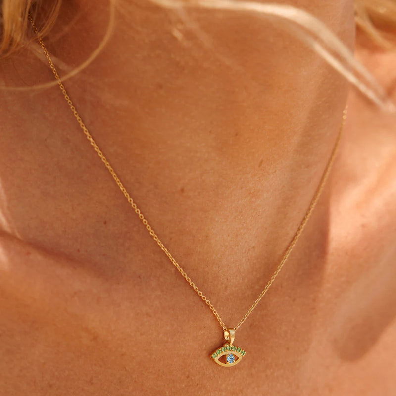 Petite greek eye necklace